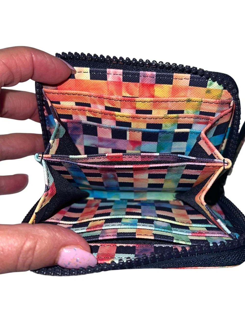 PARFOIS Multicolor Check Zip Wallet - Picture 7 of 8